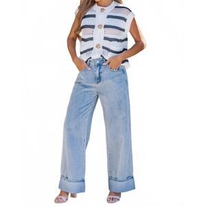 NEW LAVENDER J buttons sleeveless vest in black